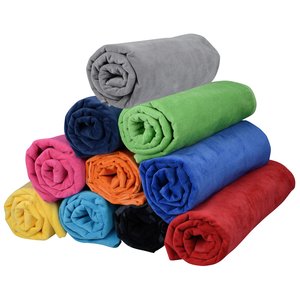 Additional Image 1 - a stack of colorful rolled up blankets