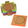 View Image 2 of 3 of Bamboo and Silicone Coaster Set