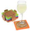 View Image 3 of 3 of Bamboo and Silicone Coaster Set