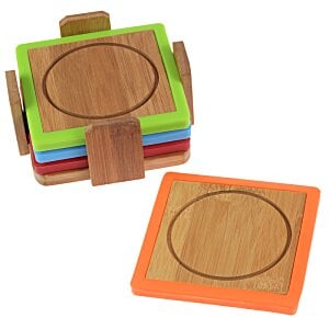 Additional Image 1 - a group of colorful square coasters