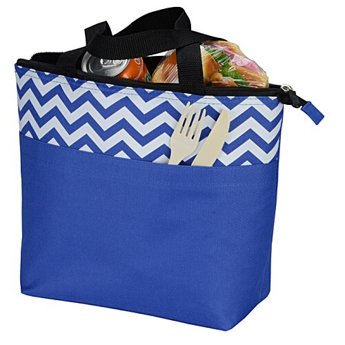 Additional Image 1 - a blue bag with a chevron pattern