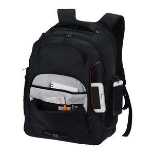 Additional Image 2 - a black backpack with a silver object in the pocket