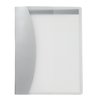 a white object with a curved edge