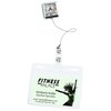 View Image 3 of 3 of Metal Retractable Badge Holder - Alligator Clip - Square