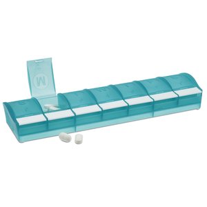 Additional Image 1 - a blue pill box with a plastic lid