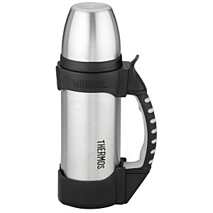 Additional Image 4 - a silver thermos with black handle