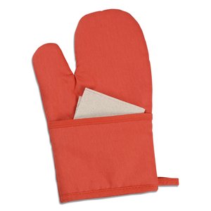 Additional Image 2 - a red oven glove with a white napkin inside