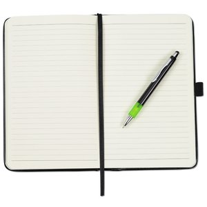 Additional Image 1 - a white square notebook with a black pen
