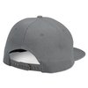 a grey hat with a hole in the back