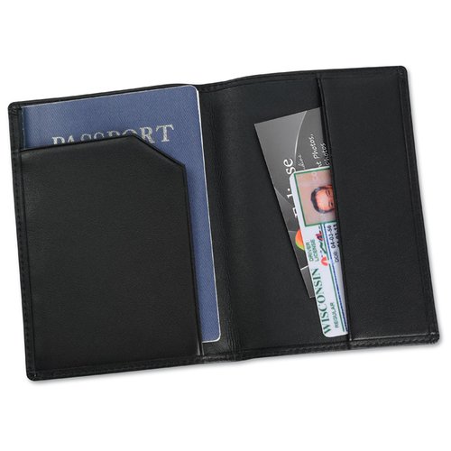 Additional Image 3 - a black card holder with a silver label