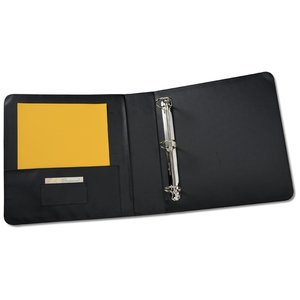 Additional Image 1 - a black wallet with a yellow square