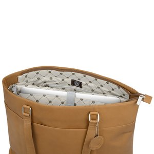 Additional Image 1 - a brown bag with a white and black pattern inside