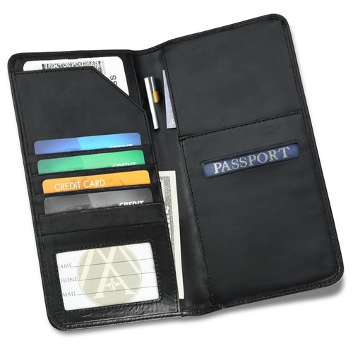 Additional Image 4 - a black wallet with different colored cards