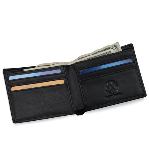 Additional Image 3 - a black wallet with money in it