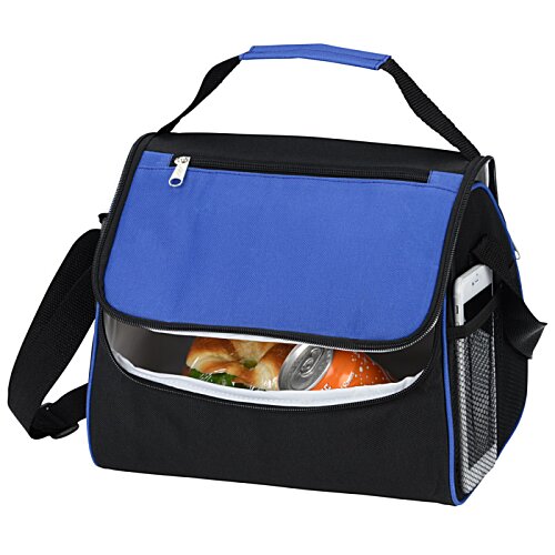 Additional Image 1 - a blue and black lunch bag