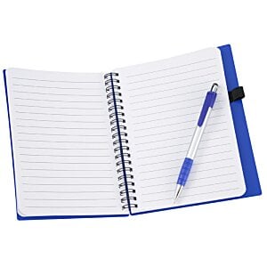 Additional Image 1 - a white and blue notebook with a pen