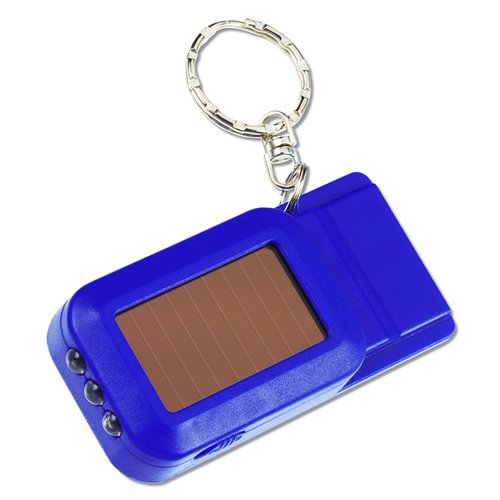 Additional Image 1 - a blue key chain with a brown square