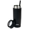 Additional Image 1 - a black and silver tumbler with a straw