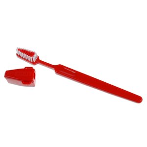 Additional Image 2 - a red toothbrush with a cap
