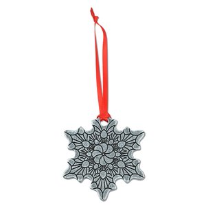Additional Image 2 - a snowflake ornament with a red ribbon