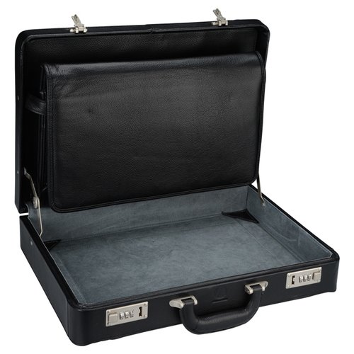 Additional Image 2 - a black briefcase with a black cover