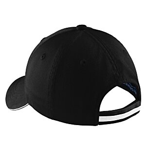 Additional Image 1 - a black hat with a white stripe