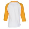 View Image 2 of 2 of Colorblock 3/4 Sleeve Cotton Baseball T-Shirt - Youth