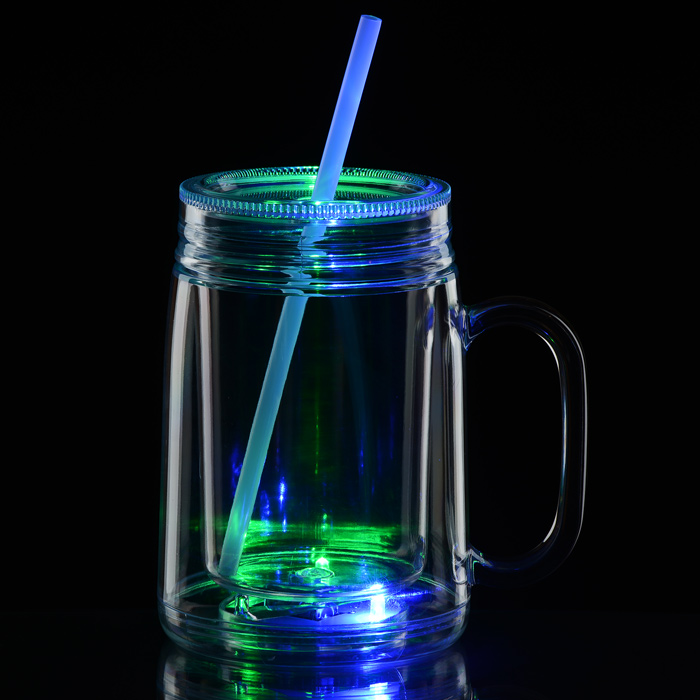 Light Up Travel Cups (Set of 6) - 14 oz Double Walled LED Glowing Travel  Cup with 8 Color Modes