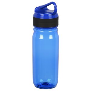Additional Image 1 - a blue water bottle with a black lid