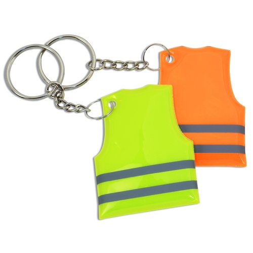 Additional Image 2 - a key chain with a yellow and orange vest