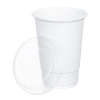 View Image 2 of 2 of Economy White Plastic Cup with Straw Slotted Lid - 16 oz.