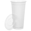 View Image 2 of 2 of Economy White Plastic Cup with Straw Slotted Lid - 24 oz.