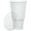 View Image 2 of 2 of Economy White Plastic Cup with Straw Slotted Lid - 32 oz.