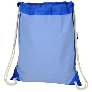 Additional Image 1 - a blue and white drawstring bag