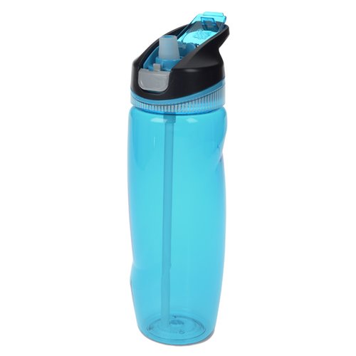 Additional Image 1 - a blue water bottle with a black lid