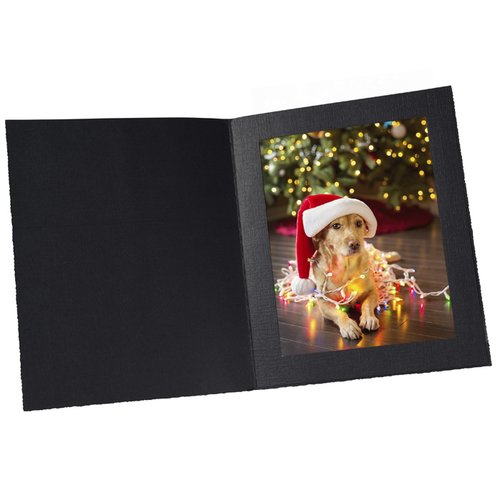 Additional Image 1 - a black photo album with a picture of a dog in a santa hat