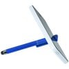 a knife with a blue handle