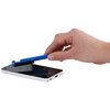 a hand holding a pen over a cell phone