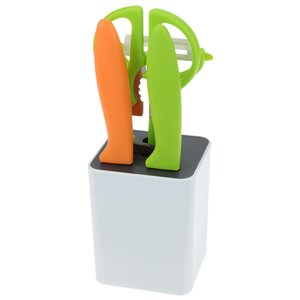 Additional Image 1 - a group of knives in a white container