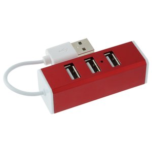 Additional Image 2 - a red usb hub with a white cord