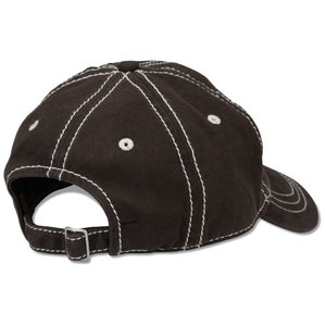Additional Image 1 - a black baseball cap with white stitching