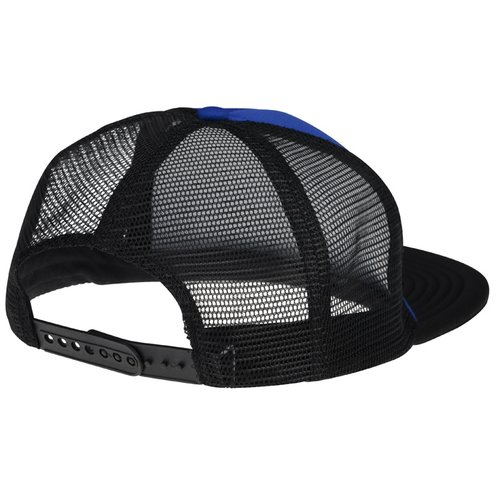 Additional Image 1 - a black hat with a blue and black mesh