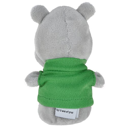 Additional Image 1 - a grey stuffed animal with a green shirt
