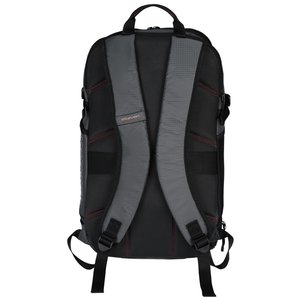 Additional Image 1 - a black backpack with grey straps