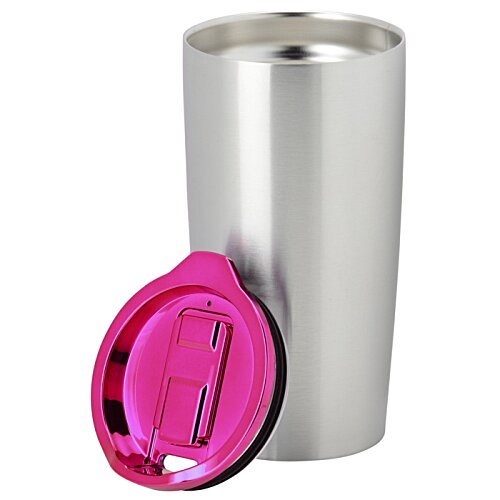 Additional Image 2 - a silver cup with a blue lid