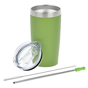 Additional Image 2 - a green cup with a magnifying glass and straw