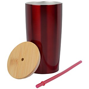 Additional Image 1 - a red cup with a lid and a straw