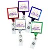 View Image 3 of 4 of Colored Chrome Retractable Badge Holder - Square