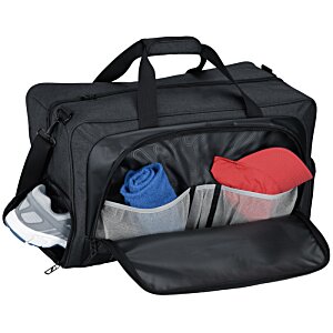 Additional Image 1 - a black bag with a red blue and white object inside