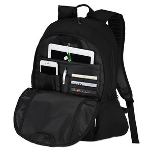 Additional Image 2 - a black backpack with several objects in it